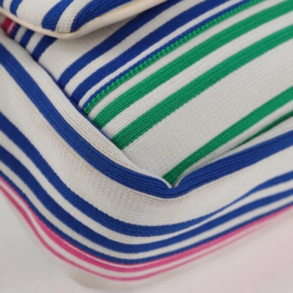 CHANEL Chain Shoulder Bag Canvas White Multicolor CC Auth 117109AM - Picture 3 of 16